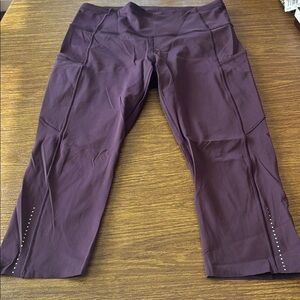 Lululemon Crop Eggplant Color Athletic Leggings
